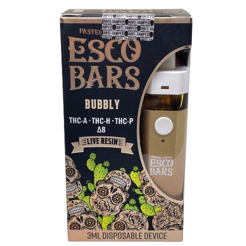 Esco Bars Live Resin vape desechable Delta 8, THC-A, THC-B, THC-P Bubbly