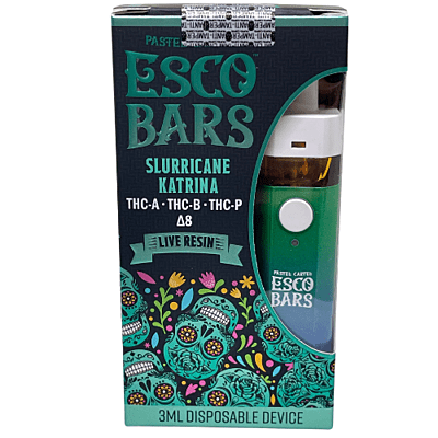 Esco Bars Live Resin vape desechable Delta 8, THC-A, THC-B, THC-P Slurricane Katrina