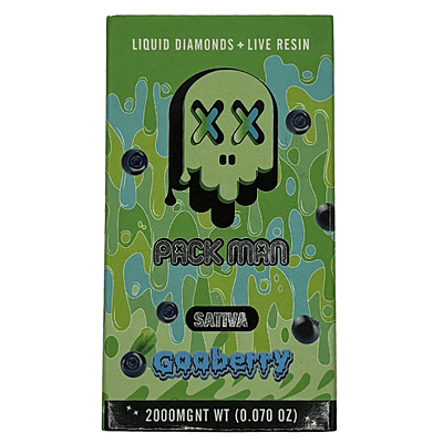 Pack Man vape desechable liquid diamonds y live resin Gooberry 2G