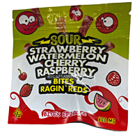Sour Bites Ragin Reds Strawberry Watermelon Cherry Raspberry-600 mg Sour Bites Ragin Reds Strawberry Watermelon Cherry Raspberry-600 mg