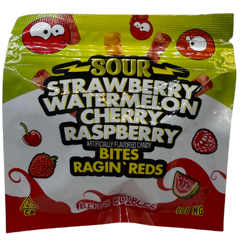 Sour Bites Ragin Reds Strawberry Watermelon Cherry Raspberry-600 mg Sour Bites Ragin Reds Strawberry Watermelon Cherry Raspberry-600 mg